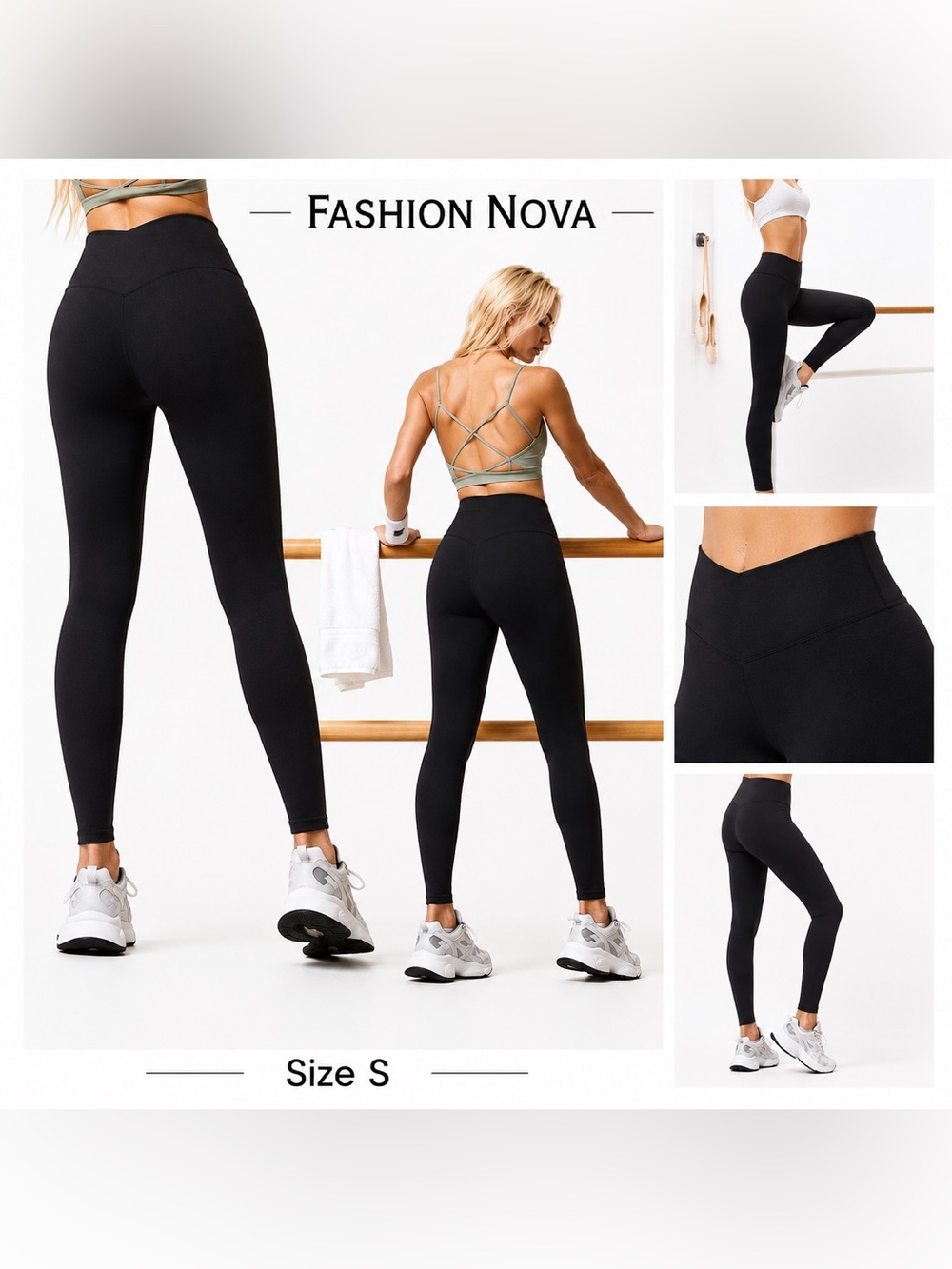 NWOT Fashion Nova High-Waist Black Leggings Size S